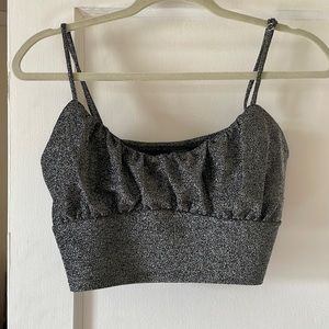 Silver Glitter Crop Top (Size M)